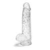 Consolador Macizo Translucido con Glitter 21.5 cm