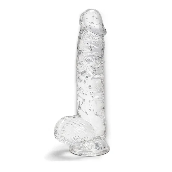 Consolador Macizo Translucido con Glitter 21.5 cm