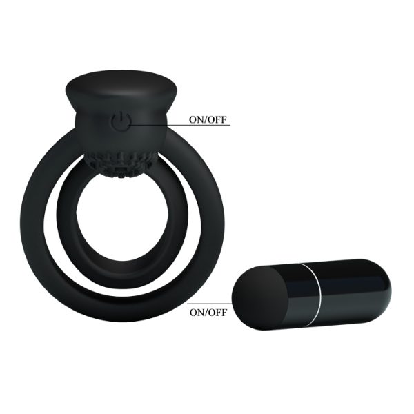 Anillo DOBLE para el pene con vibrador, Estimula Clítoris.