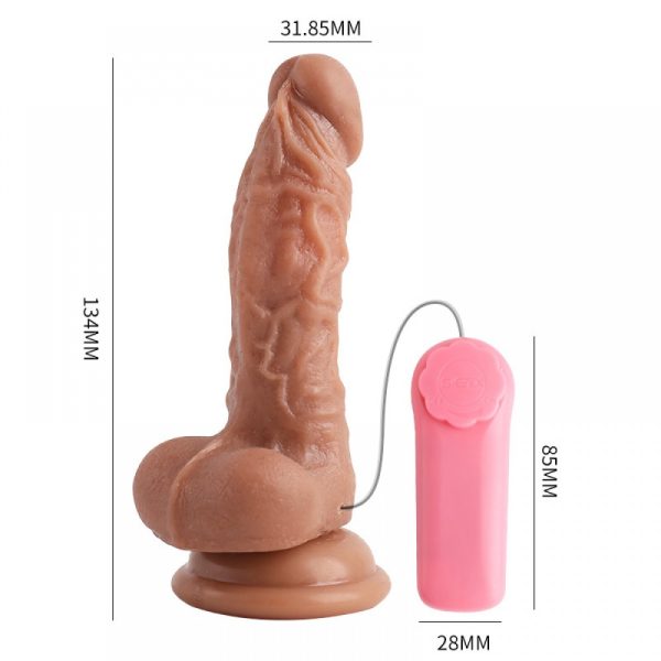 Dildo con Ventosa y Vibrador Multivelocidades