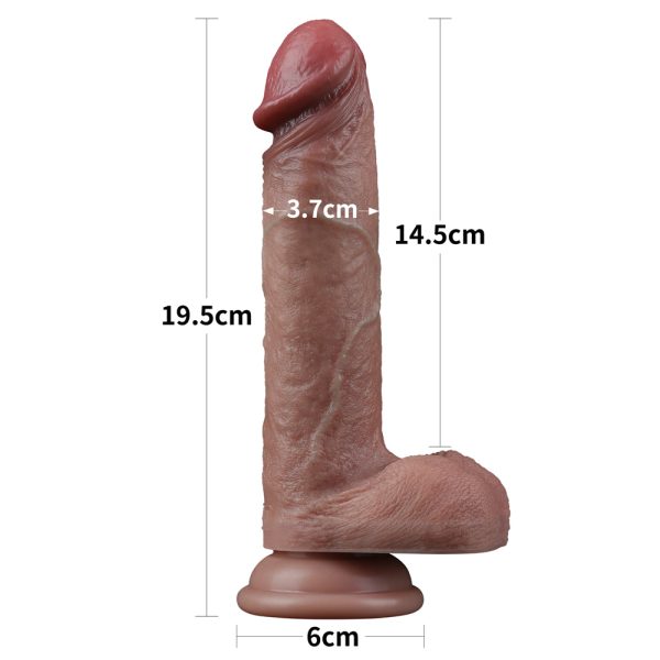 Consolador Realista Silicona Doble Densidad 19,5cm