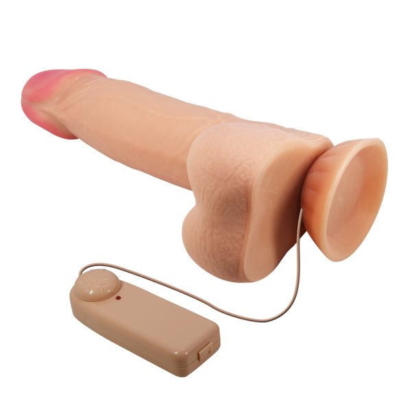 PE220B-BEGE-02.jpg Dildo Realista Vibrador con Piel Deslizante - Sliding Skin