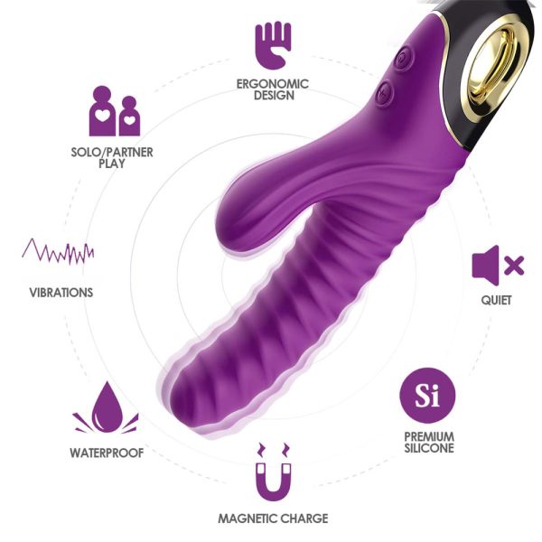 Vibrador Doble Estimulación Texturizado Recargable 9 Modos