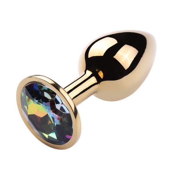Plug anal metálico Dorado con strass
