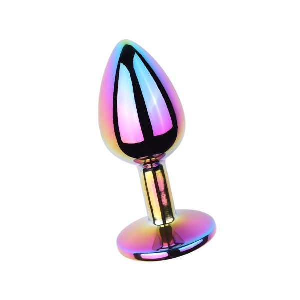 Plug anal metálico Multicolor con strass