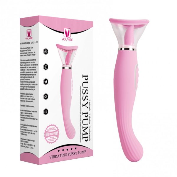 Bomba Vaginal con Lengua y Vibrador  3 en 1