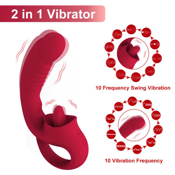 Vibrador 2 en 1 con Lengua