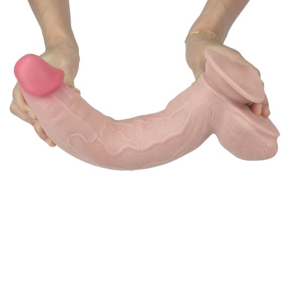Real Skin dildo pellizcable con vertebra 30.5 cm
