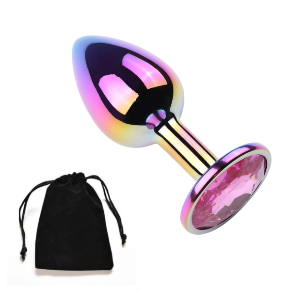 Plug anal metálico Multicolor con strass