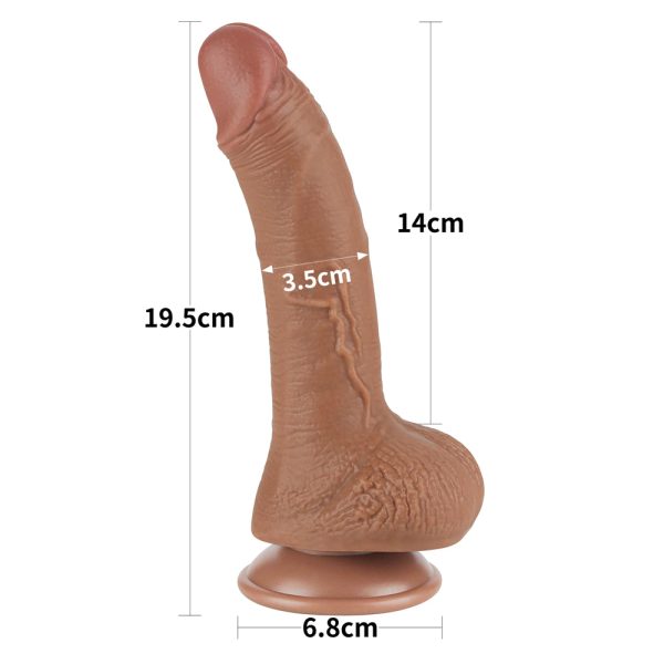 Consolador Flexible con Ventosa Pellizcable Sliding Skin 19,5 cm Brown