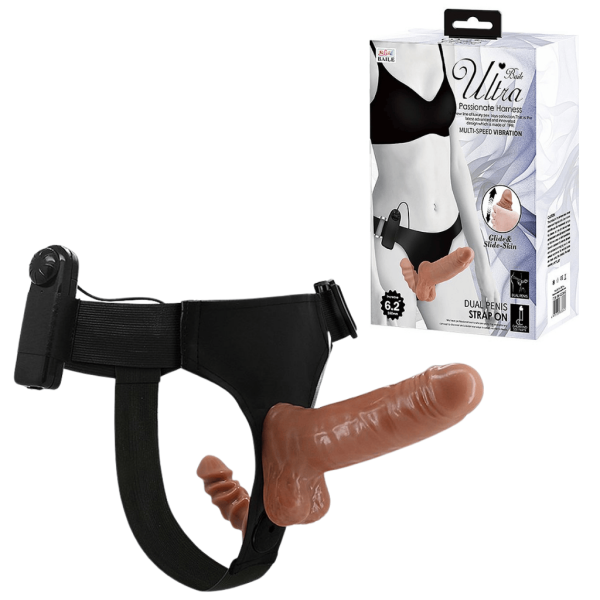 ultra PL Arnés con Doble Dildo y Vibración Ajustable