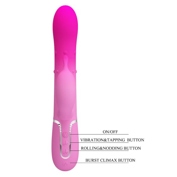 PG197-UNICA-07 Vibrador Rabbit con Esferas y Estimulador de Clítoris