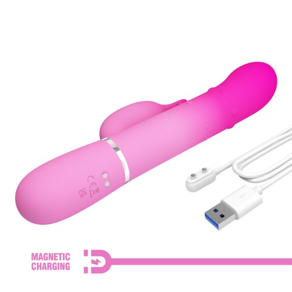 PG197-UNICA-08 Vibrador Rabbit con Esferas y Estimulador de Clítoris