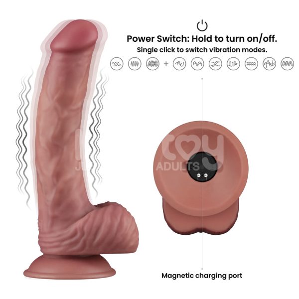 Dildo Vibrador Power Cock 23 x 4,3 Carga Magnética