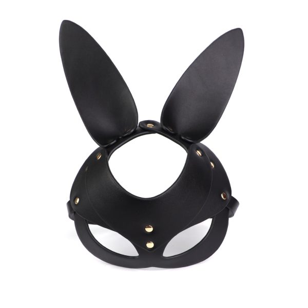 SM086-PRETO-03 Mascara Conejo Ajustable Cuero Sintético BDSM