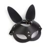 SM086-PRETO Mascara Conejo Ajustable Cuero Sintético BDSM