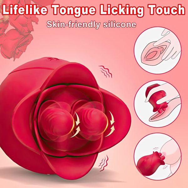 Estimulador Clitoriano Rosa con Lengüitas – Vibraciones y Movimientos