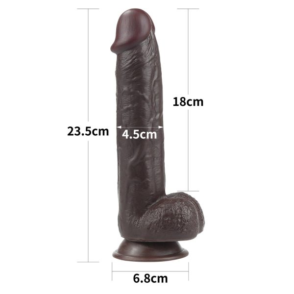 Consolador Flexible con Ventosa Pellizcable Sliding Skin 23,5 cm