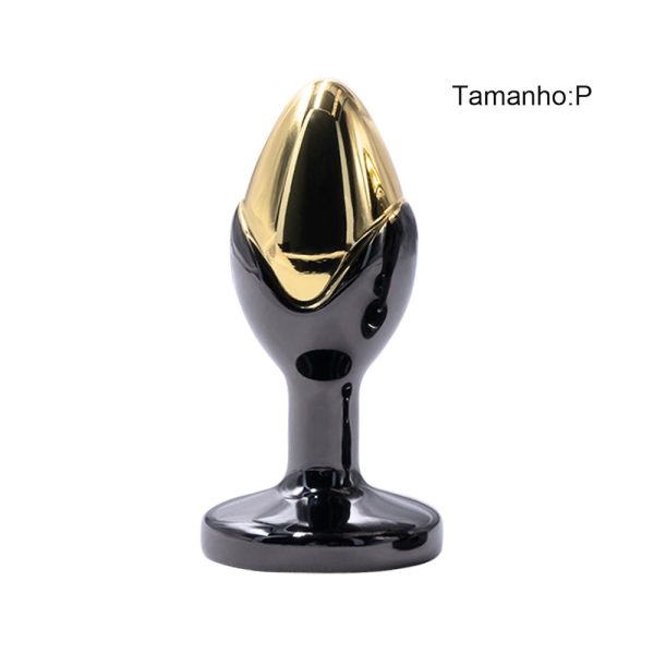 Plug Anal Metálico Bicolor con Strass
