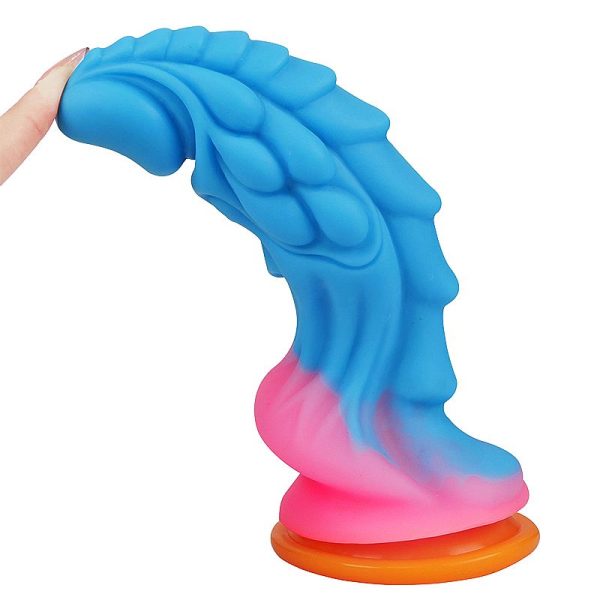 Monster Dildo Silicona Texturizado Brilla en la Oscuridad 20 cm