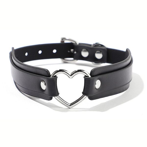 Collar Bondage Ajustable con Corazón y Correa