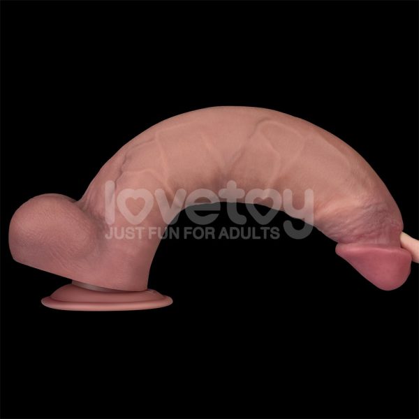 PE299-MARROM-10 Dildo Vibrador Power Cock 31 x 6,5 Carga Magnética