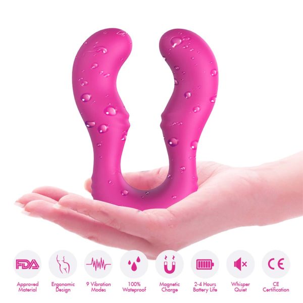 Vibrador Doble para Pareja 9 Modos Estimulación Punto G Simultánea