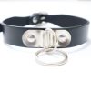 Collar Ajustable Negro con Anillo Metálico BDSM