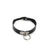 Collar Ajustable Negro con Anillo Metálico BDSM