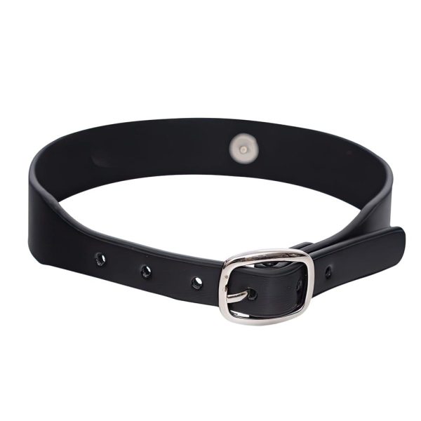 Collar Ajustable Negro con Anillo Metálico BDSM