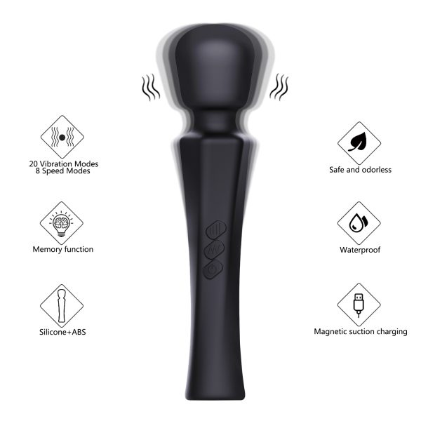 Belle Masajeador Wand 20 Patrones de Vibración y 8 Intensidades