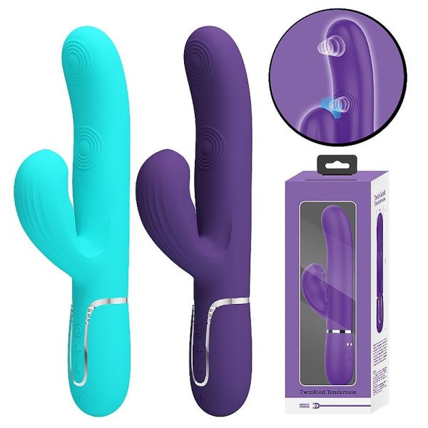 Vibrador Rabbit Twinkled Tenderness 3 en 1 con Succión y Doble Golpeteo