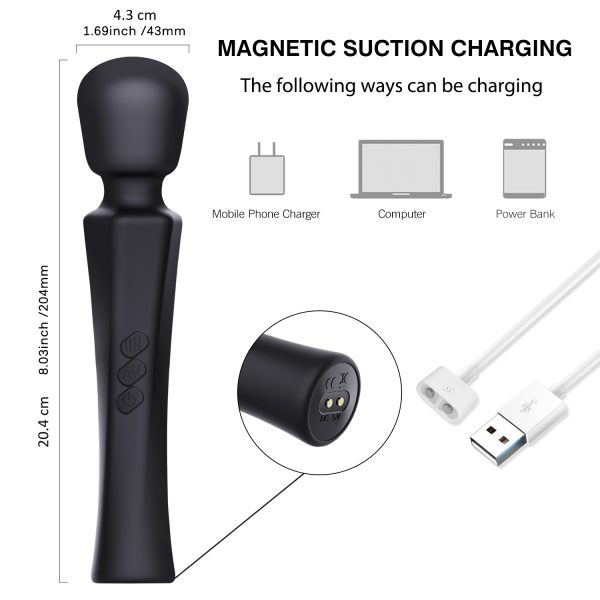 Belle Masajeador Wand 20 Patrones de Vibración y 8 Intensidades