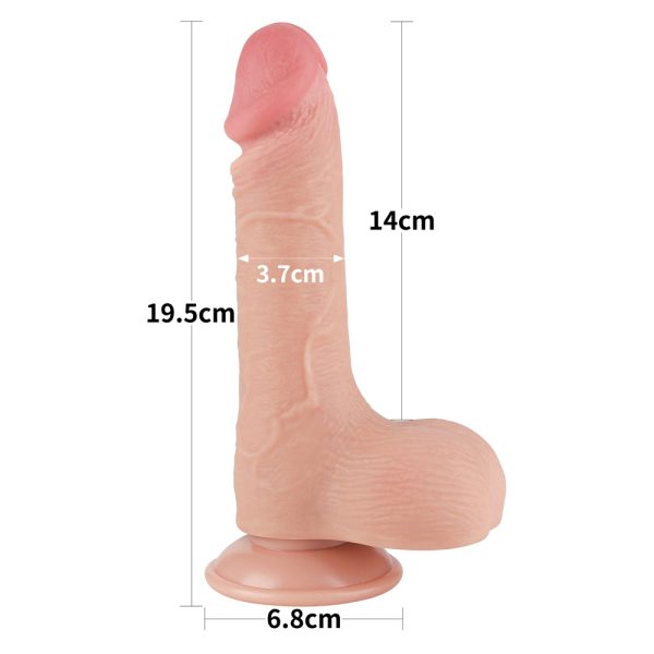Consolador Flexible con Ventosa Pellizcable Sliding Skin 19.5 cm