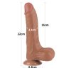 Consolador Flexible con Ventosa Pellizcable Sliding Skin 22 cm