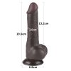Consolador Flexible con Ventosa Pellizcable Sliding Skin 19,5 cm Black