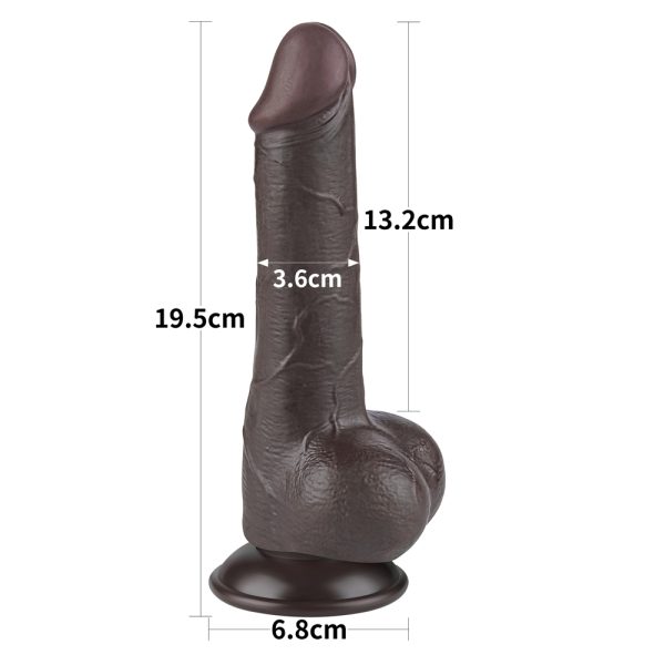 Consolador Flexible con Ventosa Pellizcable Sliding Skin 19,5 cm Black