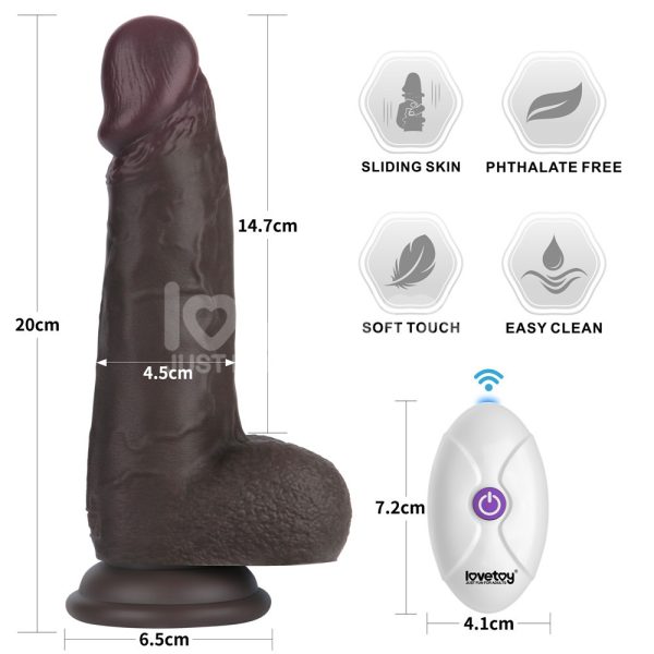 Consolador Vibrador Sliding Skin Pro II con Control Remoto 20 cm