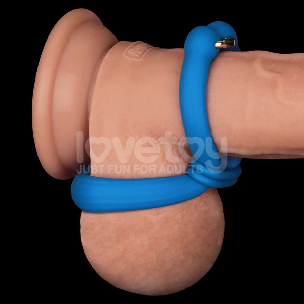 Anillo para Pene y Escroto Pinnacle Pro AnyFit Plus Azul de Silicona