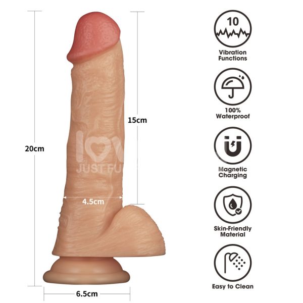Arnés Strap-On Vibrador 8" con Consolador Recargable L/XL/2XL