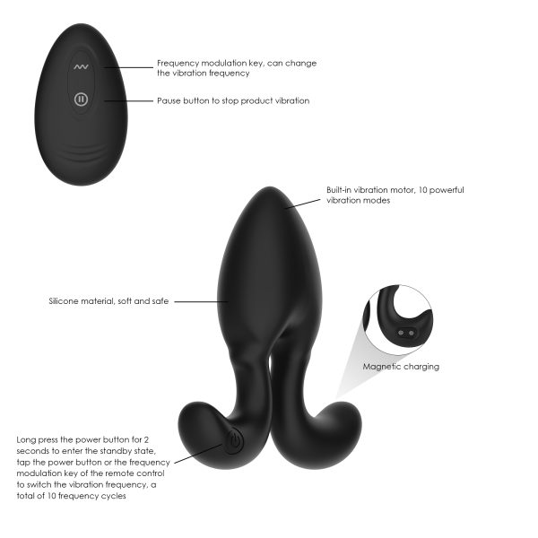 Davis Plug Anal Vibrador con Control Remoto